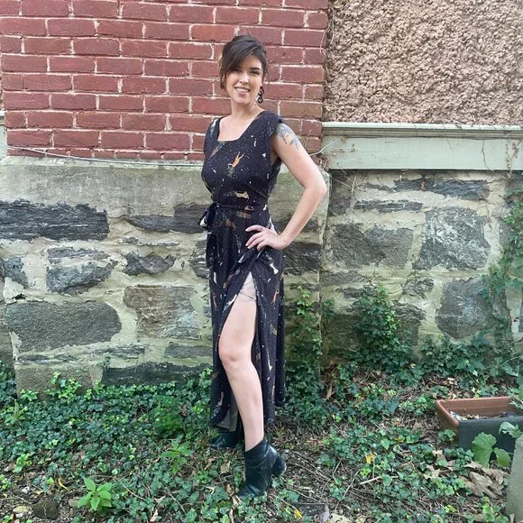 Spooky season witchy dress "Protection Spell" custom art print @merakilabbe NWOT - Picture 4 of 6